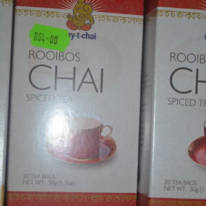 Delight in the rich, aromatic "My-t-chai" Red Rooibos Chai Tea. This 340g blend combines red rooibos with traditional chai spices for a caffeine-free, soothing experience. Perfect for any time of day, sourced from the sun-drenched regions of South Africa.